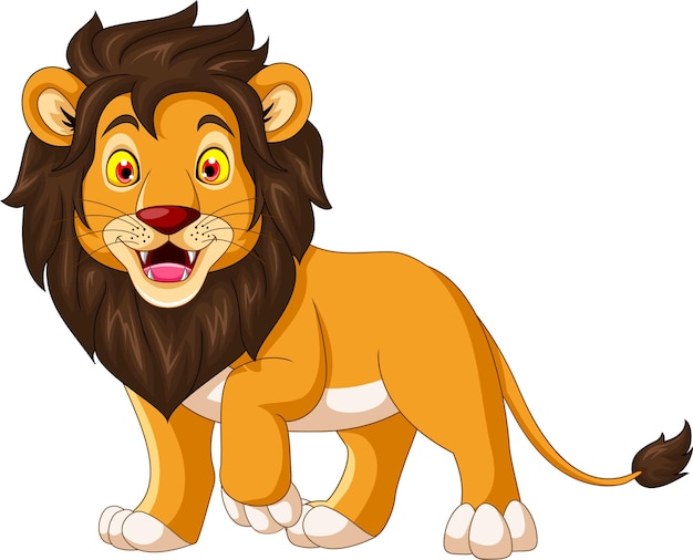 Vector cute lion cartoon