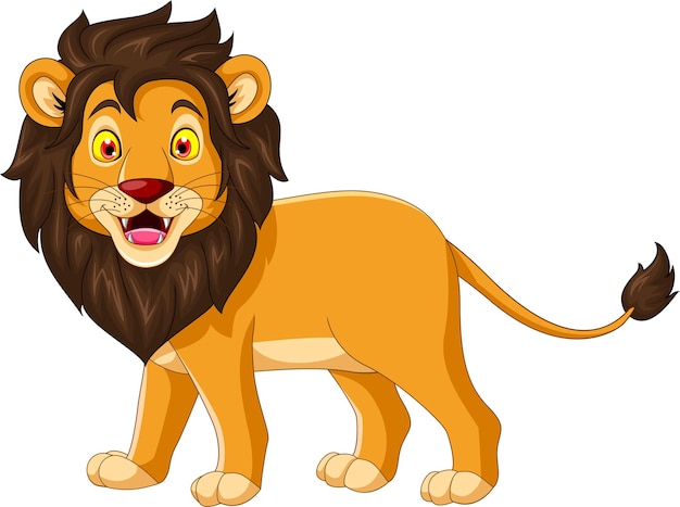 Vector cute lion cartoon