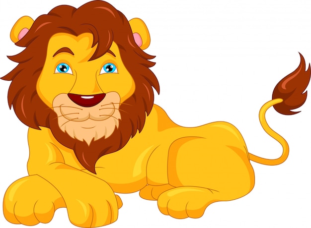 Vector cute lion cartoon