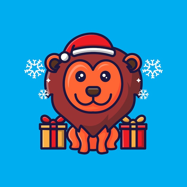 Cute lion christmas design