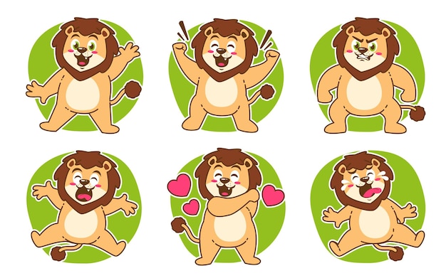 cute lion expression stickers