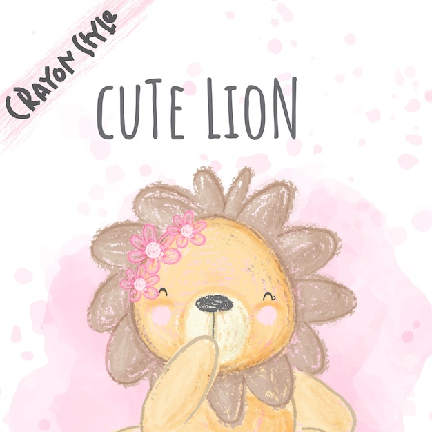 Милая иллюстрация стиля карандаша цветков льва для детей