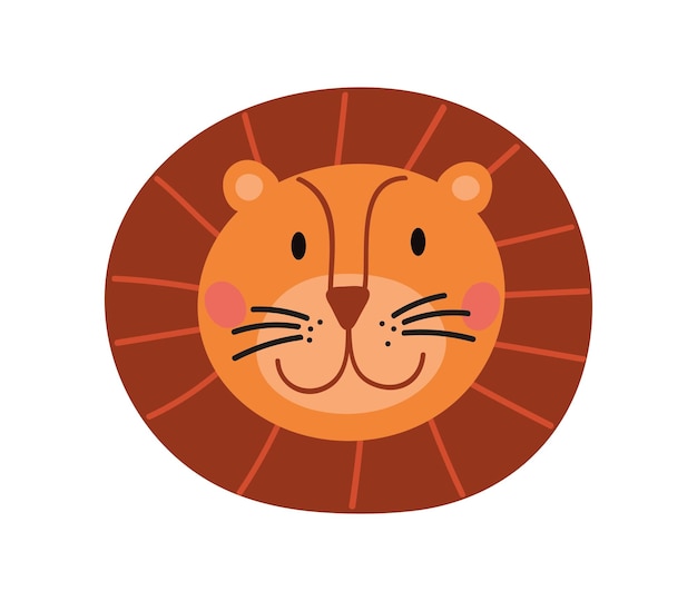 Vector cute lion head