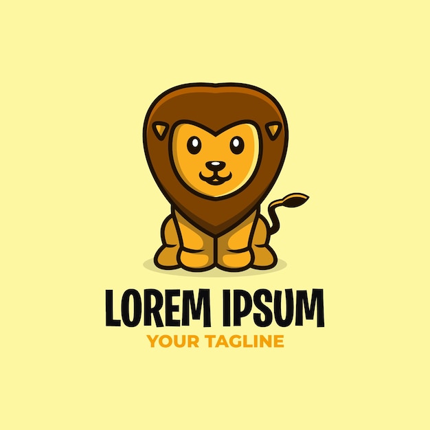 Vector cute lion logo template