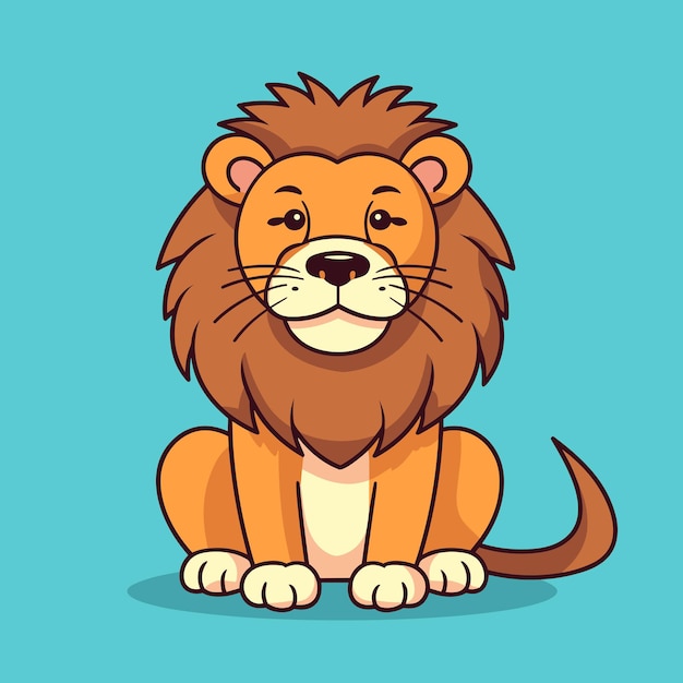 Vector cute lion logo vector