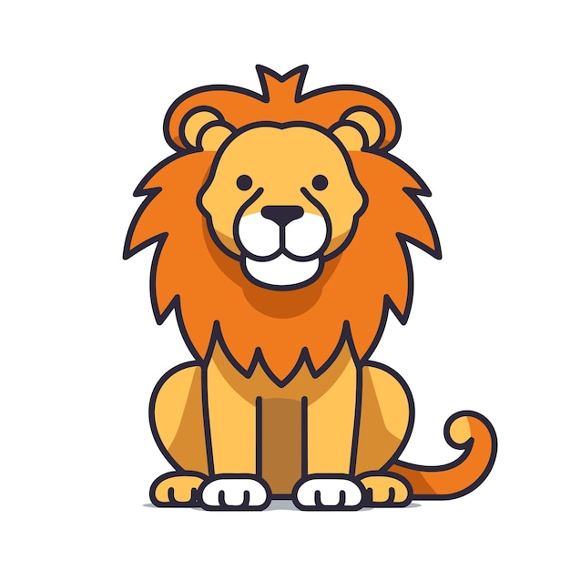 Vector cute lion logo vector