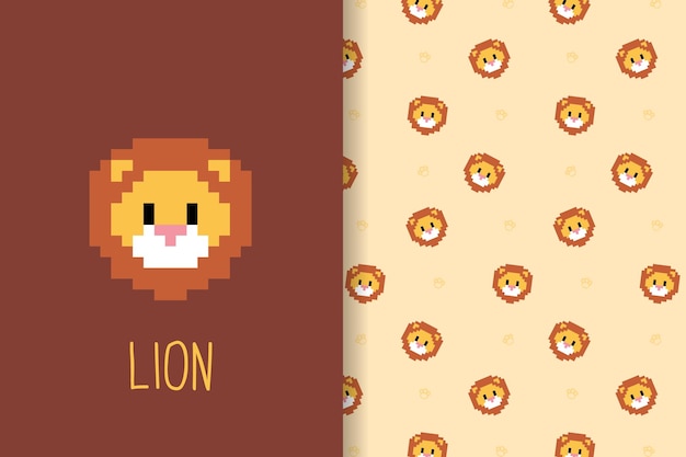 cute lion pattern background