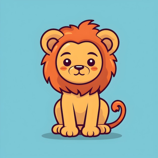 Vector cute lion standing cartoon vector illustration