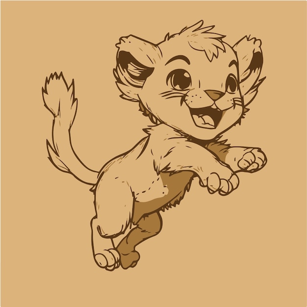 Cute Lion vector illustration 3