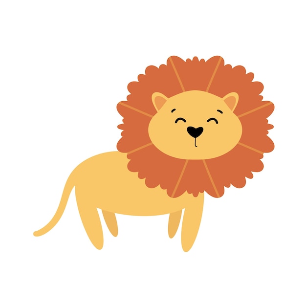 ベクトル かわいいライオンのベクトル画像