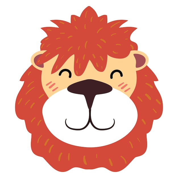 Vector cute lion with closed eyes