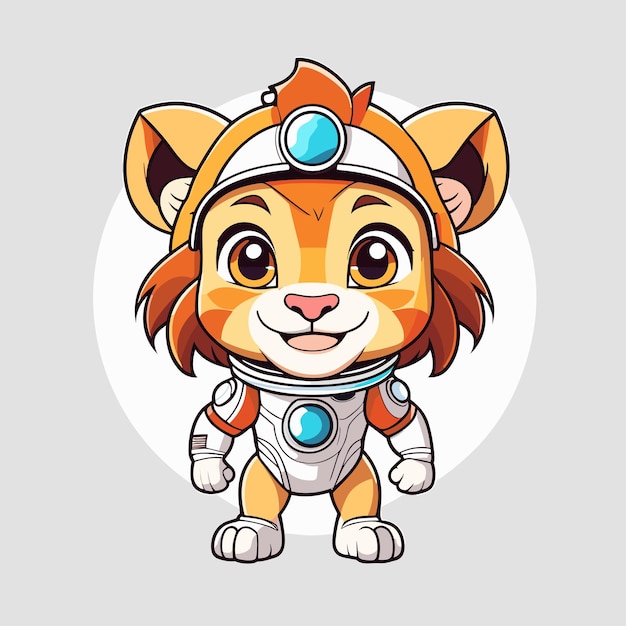 Cute lioncub like astronaut