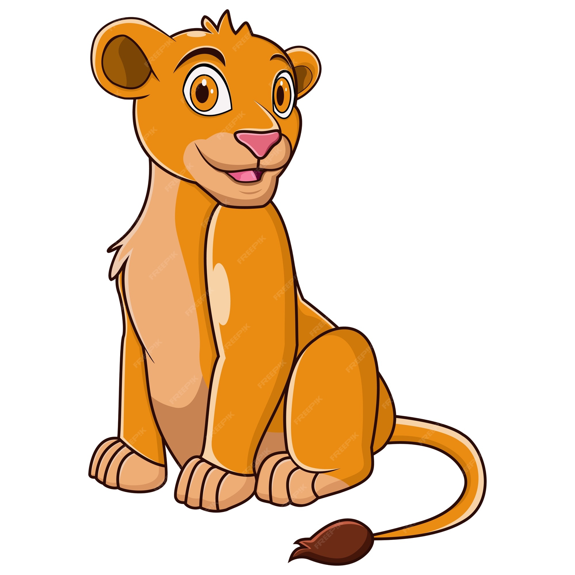 Premium Vector | Cute lioness cartoon Premium Vector | Cute lioness cartoon