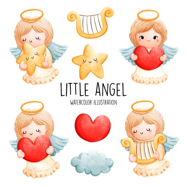 Vector cute little angel vector illustration