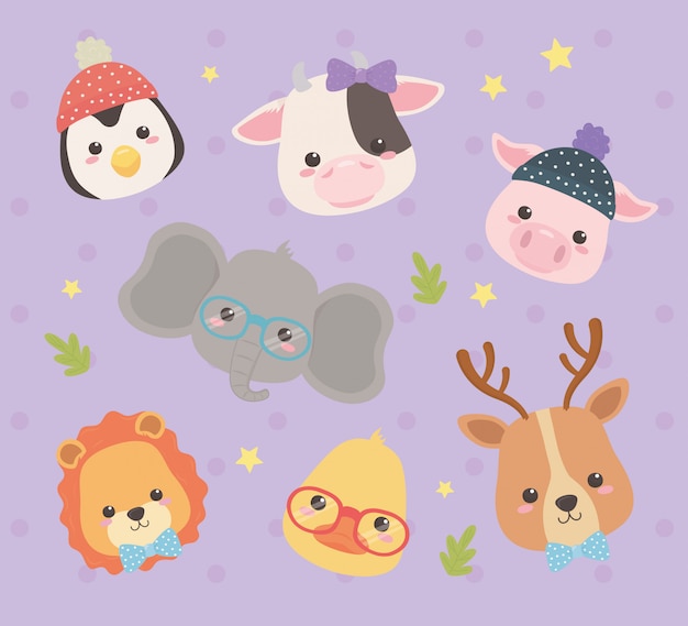 Cute and little animals characters