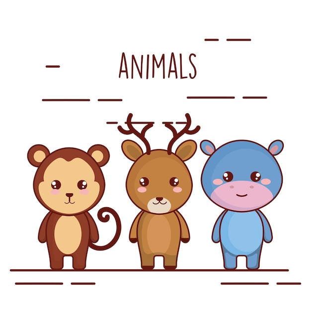Cute and little animals characters