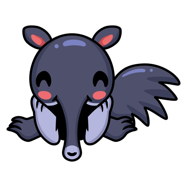 Vector cute little anteater cartoon character