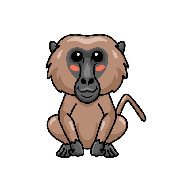 Cute little baboon monkey cartoon