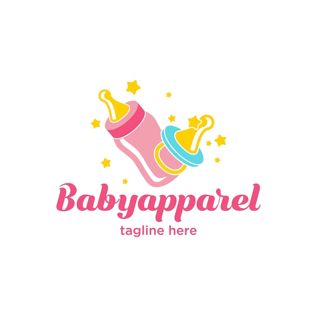 Vector cute little baby apparel logo