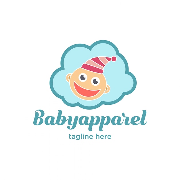 Vector cute little baby apparel logo