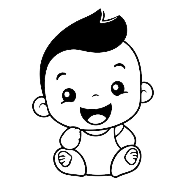 Vector cute little baby boy character vector illustration designxa