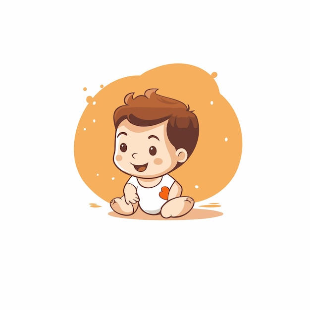 Cute little baby boy vector illustration Cartoon baby boy character