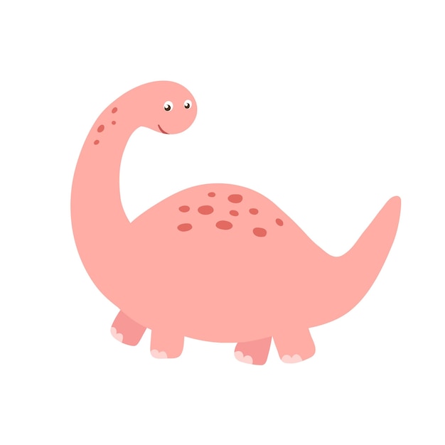 Vector cute little baby dinosaur vector colorful illustration isolated on white background for kids