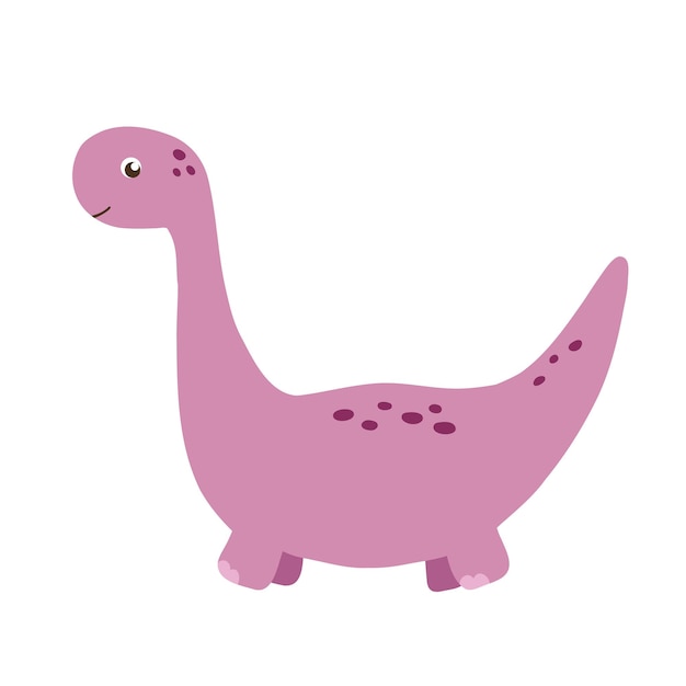 Vector cute little baby dinosaur vector colorful illustration isolated on white background for kids