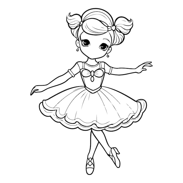 Vector cute little ballerina in a tutu vector illustration