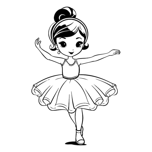 Cute little ballerina in a tutu vector illustration