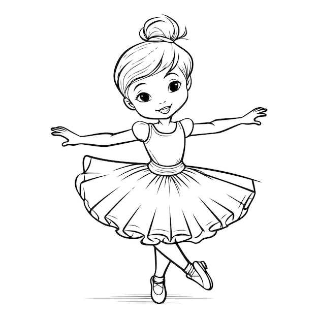 Vector cute little ballerina in a tutu