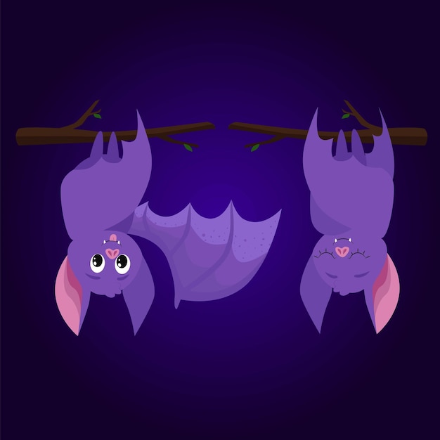 Cute little bats in different mood