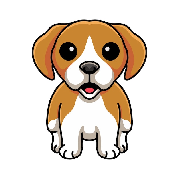 Vector cute little beagle dog cartoon