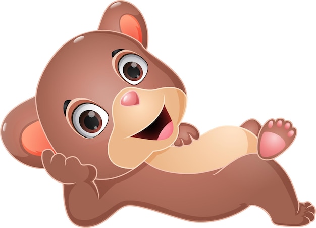 Cute little bear cartoon lying down