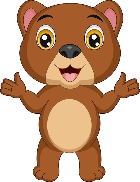 Cute little bear cartoon posing