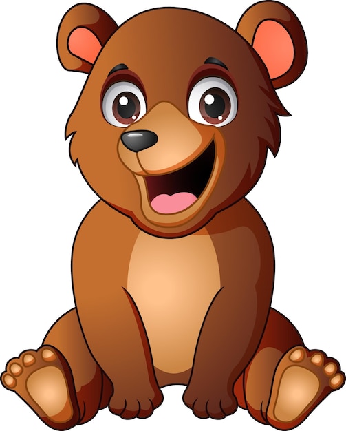 Cute little bear cartoon sitting