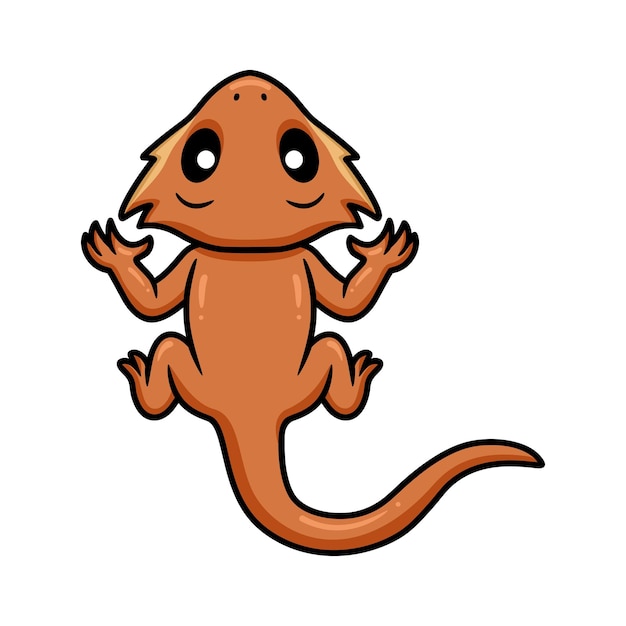 Vector cute little bearded dragon cartoon