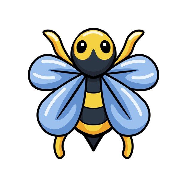 Cute little bee cartoon flying