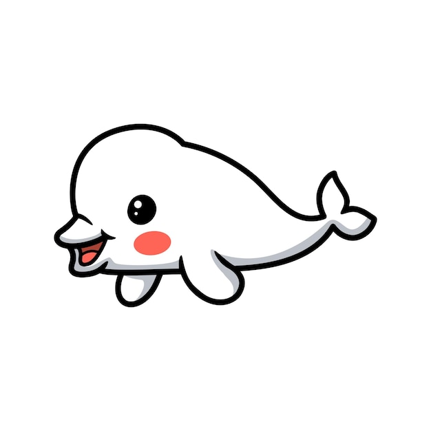 Cute little beluga whale cartoon