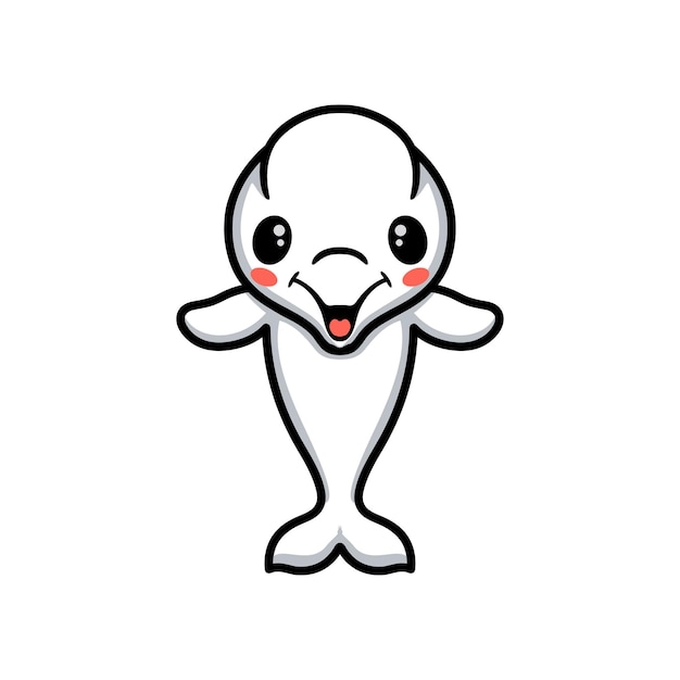 Cute little beluga whale cartoon