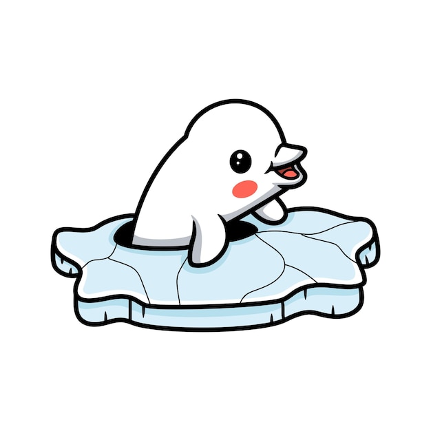 Cute little beluga whale cartoon