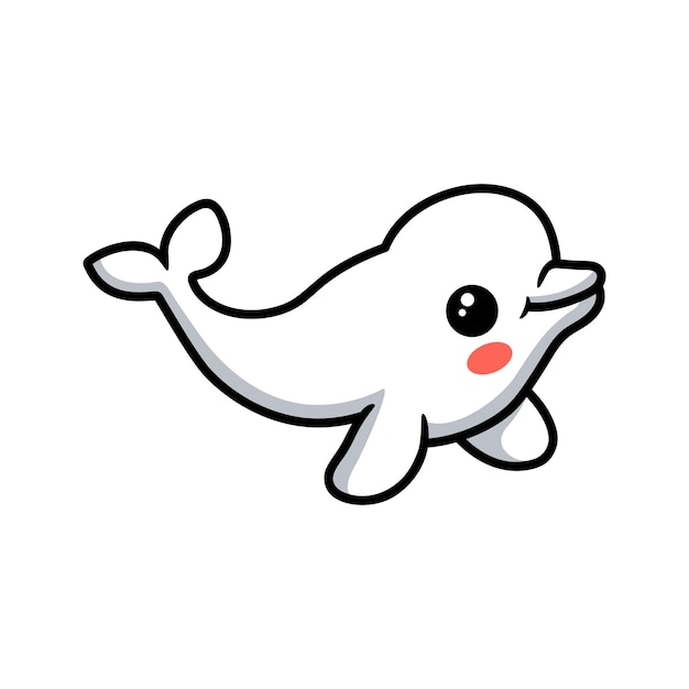 Cute little beluga whale cartoon