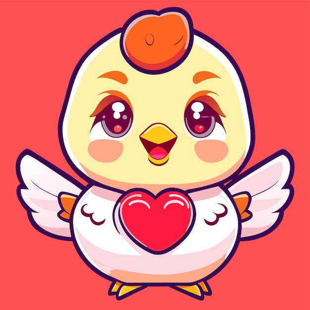 Cute little bird animal cartoon sticker