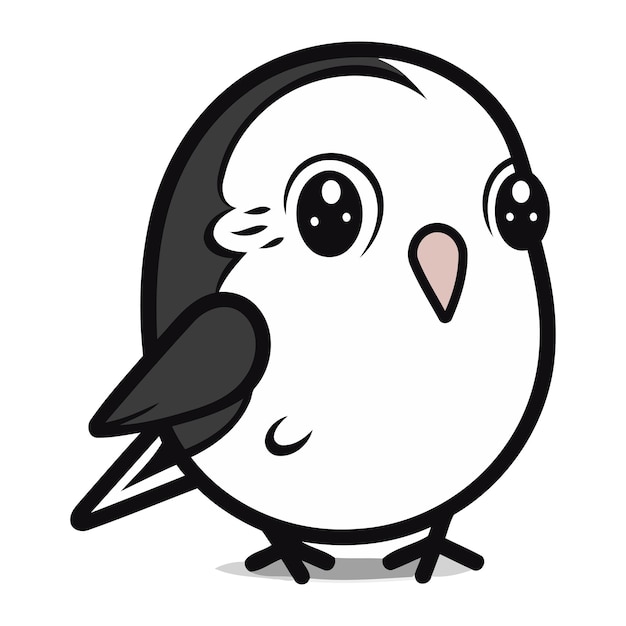 白い背景に孤立した可愛い小さな鳥のキャラクターベクトルイラストデザイン