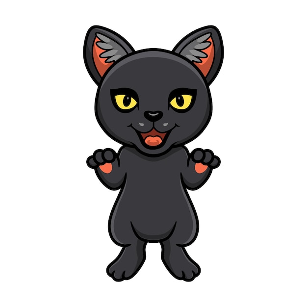 Cute little black panther cartoon