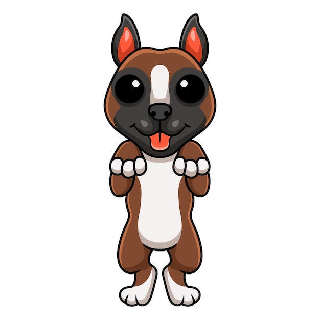 Cute little boxer dog cartoon