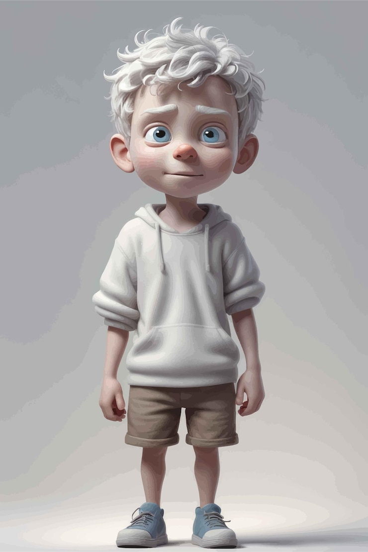 Vector cute little boy 3 3 d cartoon in casual clothescute little boy 3 3 d cartoon in casual clothes3 d re