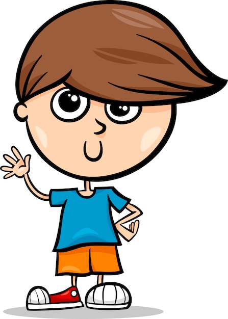 cute little boy cartoon illustration