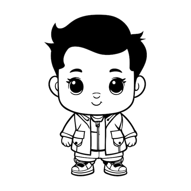 cute little boy character vector illustration designicon vector illustration graphic design