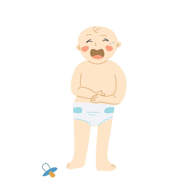 매우 화가 나서 울고 있는 귀여운 소년